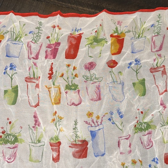 Vintage Silk Scarf Flowers in Flower Pots Gardening Theme by ECHO - Picture 3 of 12
